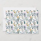 Boho Wilde Bloem Bruiloft Uitnodiging met Eigen Be (Achterkant)