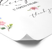 Boho Wilde Bloem Bruiloftsborrel Receptkaart Bord Poster (Hoek)