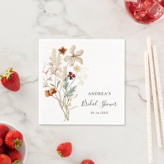 Boho Wilde Bloem Bruiloftsfeest Servet (Insitu)