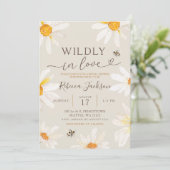 Boho Wilde Bloem Bruiloftsfeest Verliefd Kaart (Staand voorkant)