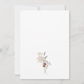 Boho Wilde Bloem Bruiloftsinvitation Kaart (Achterkant)
