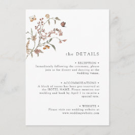 Boho Wilde Bloem Detail Informatiekaartje
