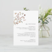 Boho Wilde Bloem Detail Informatiekaartje (Staand voorkant)