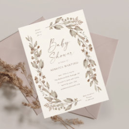 Boho Wilde Bloem Elegante Bloemenkleuren Baby Show Kaart