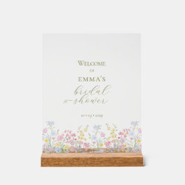 Boho Wilde Bloem Elegante Bruiloft Borrel Acryl Bord