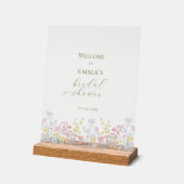 Boho Wilde Bloem Elegante Bruiloft Borrel Acryl Bord (Hoek)