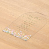 Boho Wilde Bloem Elegante Bruiloft Borrel  Acryl Uitnodigingen (Laagn)