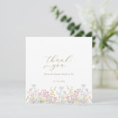 Boho Wilde Bloem Elegante Bruiloft Borrel  Bedankkaart (Staand voorkant)