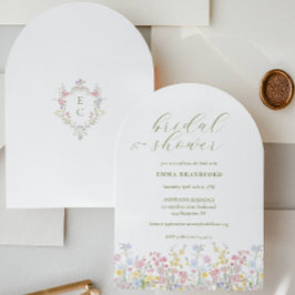 Boho Wilde Bloem Elegante Bruiloft Borrel  Kaart