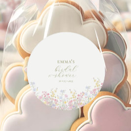 Boho Wilde Bloem Elegante Bruiloft Feest Ronde Sticker