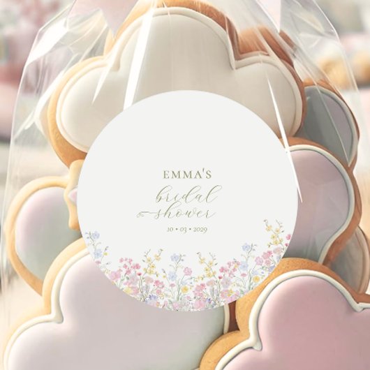 Boho Wilde Bloem Elegante Bruiloft Feest  Ronde Sticker