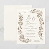 Boho Wilde Bloem Elegante Budget Baby Shower (Voorkant / Achterkant)
