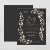 Boho Wilde Bloem Elegante Budget Baby Shower (Voorkant / Achterkant)