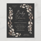 Boho Wilde Bloem Elegante Budget Baby Shower (Voorkant)