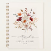 Boho Wilde Bloem Elegante Herfst Bruiloft Planner (Voorkant)