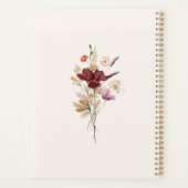 Boho Wilde Bloem Elegante Herfst Bruiloft Planner (Achterkant)