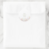 Boho Wilde Bloem Elegante Trouwdag Ronde Sticker (Tas)