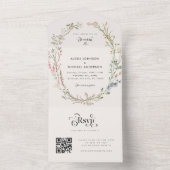 Boho Wilde Bloem Florale Botanische Moderne Typogr All In One Uitnodiging (Binnen)