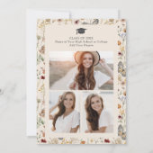 Boho Wilde Bloem Foto Afstuderen Bedankkaart (Achterkant)