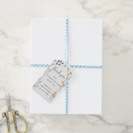 Boho Wilde Bloem Frame Baby Shower Bedankt Cadeaulabel
