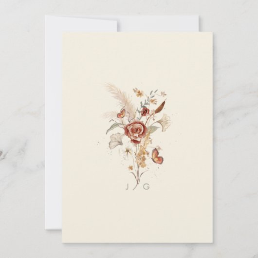 BOHO Wilde bloem Gedroogd Vrijgezellenfeest van Fl Kaart (Achterkant)