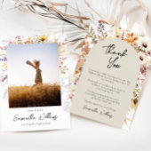 Boho Wilde Bloem Graduatie Dankkaart Kaart