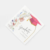 Boho Wilde Bloem Graduatie Feest Servet (Hoek)
