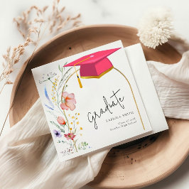 Boho Wilde Bloem Graduatie Feest Servet