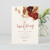 Boho Wilde Bloem Herfst Bruiloft Kaart (Staand voorkant)