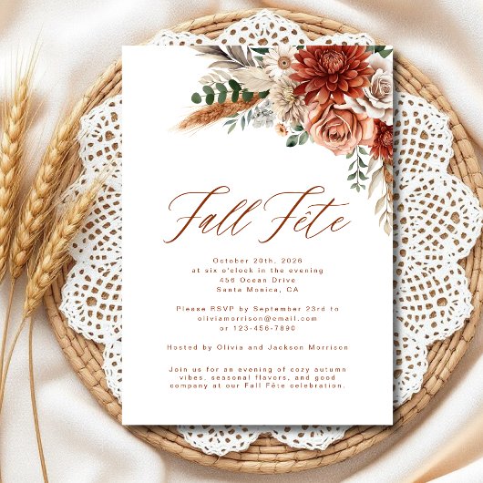 Boho Wilde Bloem Herfst Feest Viering Kaart
