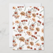 Boho Wilde Bloem Herfst Feest Viering Kaart (Achterkant)