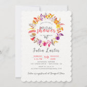 Boho Wilde Bloem Herfst Krans Bruiloft Feest Kaart (Voorkant)