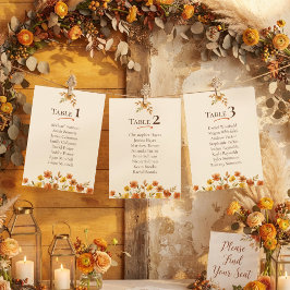Boho Wilde Bloem Herfst Trouwstoelindelingkaart