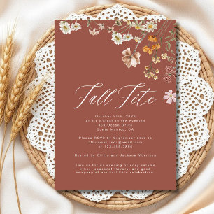 Boho Wilde Bloem Herfstfeest Viering Kaart