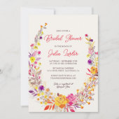 Boho wilde bloem herfstkrans gebladerte bruiloftsd kaart (Voorkant)
