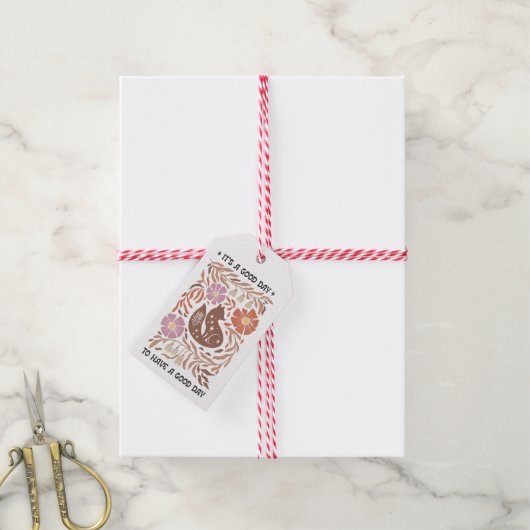 Boho Wilde Bloem Het Is Een Goede Dag Om Een Goede Cadeaulabel (Met Touw)