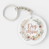 Boho wilde bloem hondenmoeder bloemenkrans sleutelhanger (Voorkant)