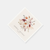 Boho Wilde Bloem Huwelijk Herfst Crème Servet (Hoek)