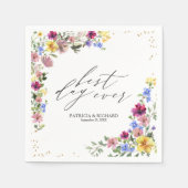 Boho Wilde Bloem Huwelijksservetten Servet (Voorkant)