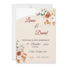 Boho Wilde Bloem Huwelijksuitnodiging