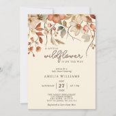 Boho Wilde Bloem Ivory Uitnodiging (Voorkant)