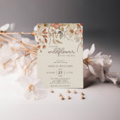 Boho Wilde Bloem Ivory Uitnodiging