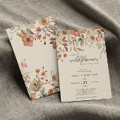 Boho Wilde Bloem Ivory Uitnodiging