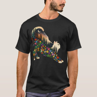 Boho Wilde Bloem Kat Planten Bos Natuur Wandelen T-shirt