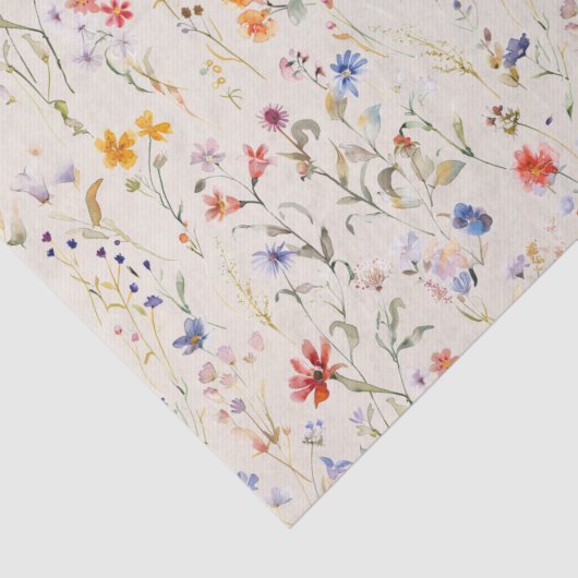 Boho wilde bloem Kleine Bedrijven Verpakking Tissuepapier (Detail)