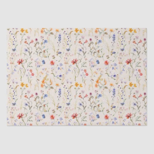 Boho wilde bloem Kleine Bedrijven Verpakking Tissuepapier (Voorkant)