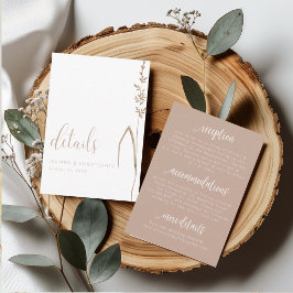 Boho Wilde Bloem Minimalistische Trouwkaart Detail Kaart