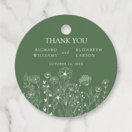 Boho Wilde Bloem Moderne Waterverf Bruiloft Bedankjes Labels