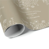 Boho Wilde Bloem Moderne Waterverf Bruiloft Cadeaupapier (Rol Hoek)