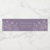 Boho Wilde Bloem Moderne Waterverf Bruiloft Waterfles Etiket (Enkel label)
